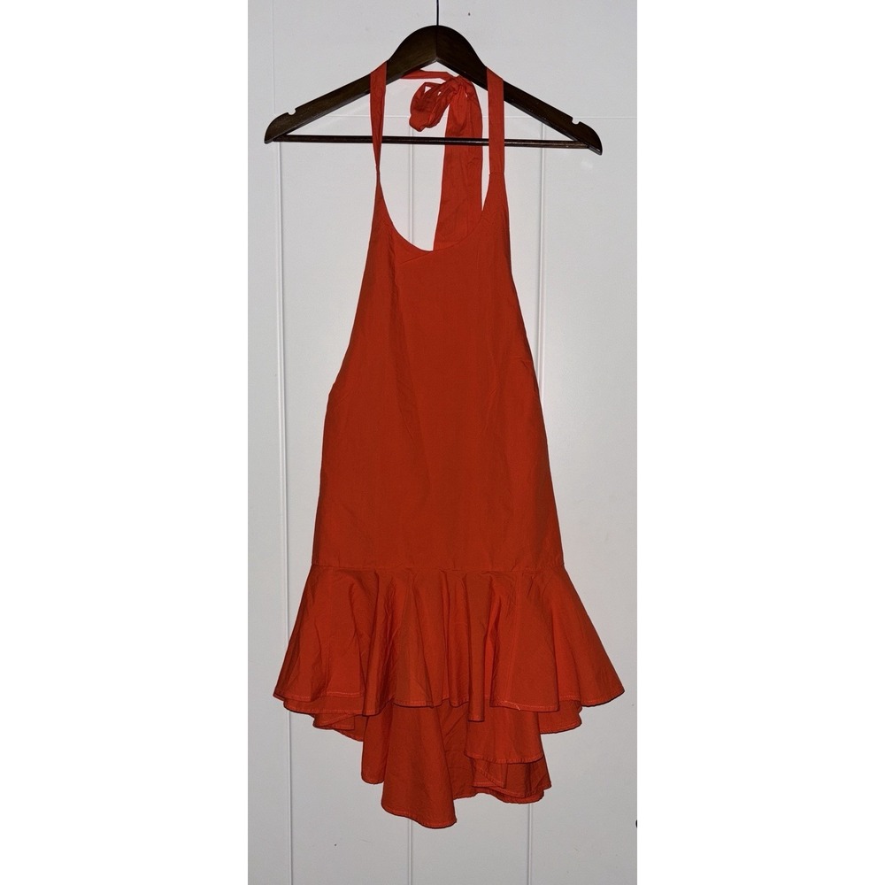 Free People Printemp Moment Halter Classic Tiered Peplum Blouse L NEW Beachy